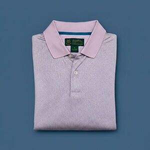 Brooks Brothers St Andrews Links Golf Polo Shirt Men’s Medium Lavender Pattern